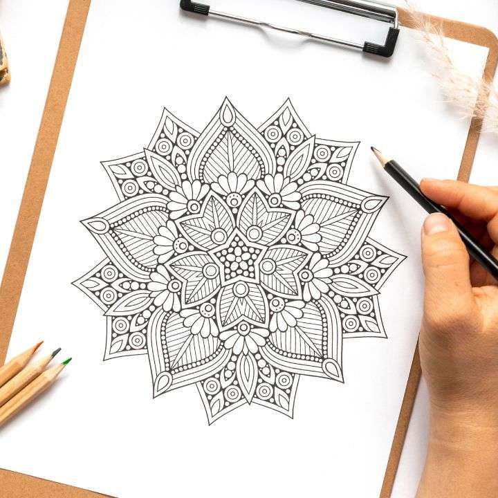 A  beautiful mandala drawing.