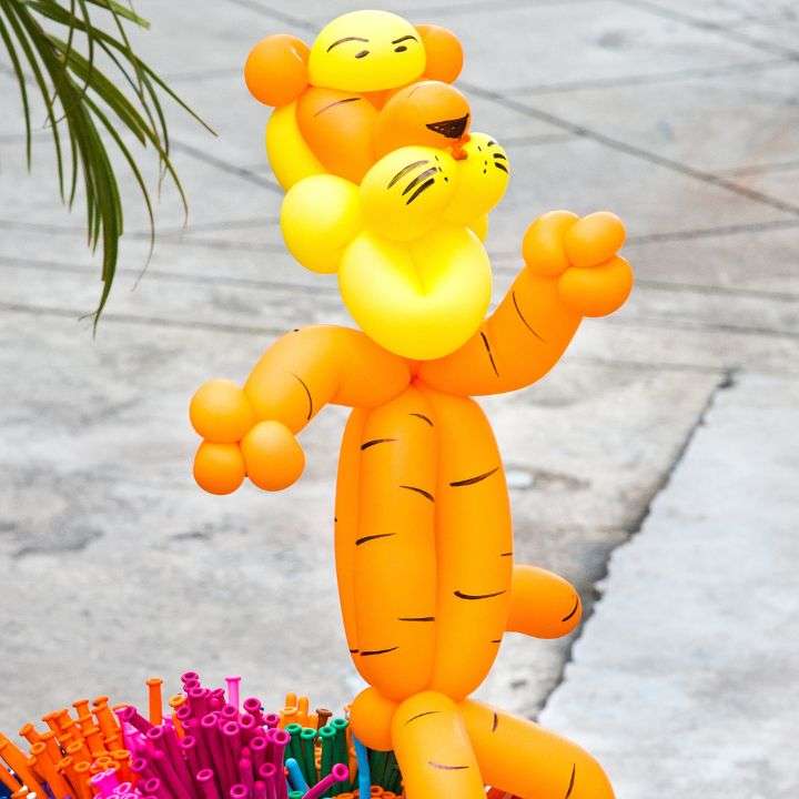 A cute and colorful tiger balloon