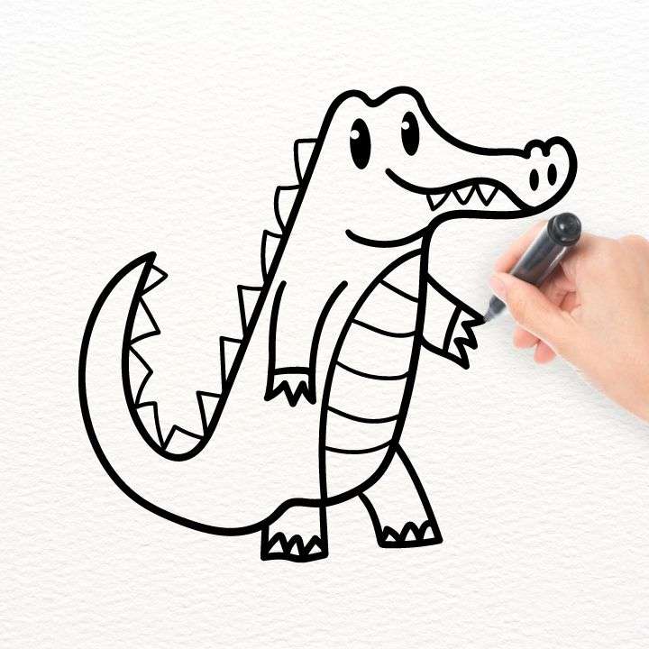 Baby Alligator Easy Drawing