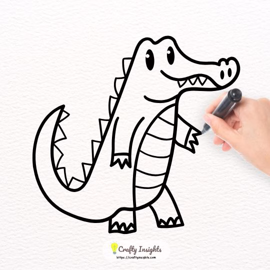 Baby Alligator Easy Drawing