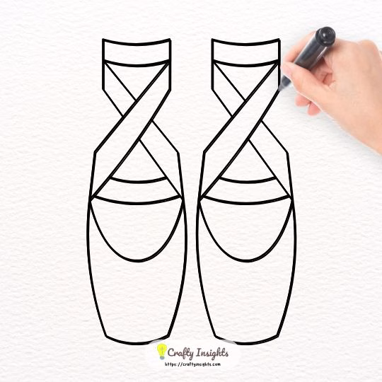 Ballerina Shoes Easy Drawing