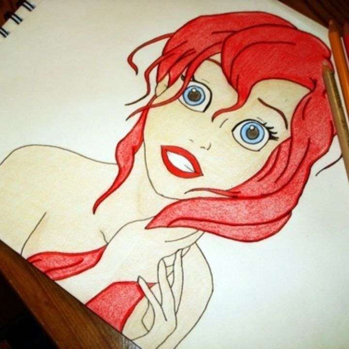 Beautiful drawing of Ariel from Little Mermaid by Goldenafternoon