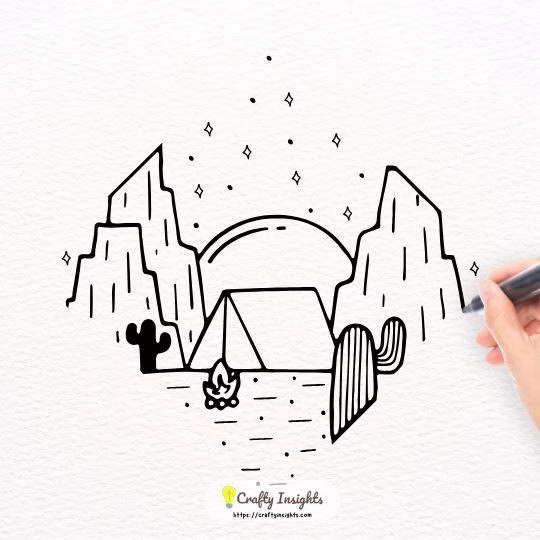 Campfire Easy Drawing