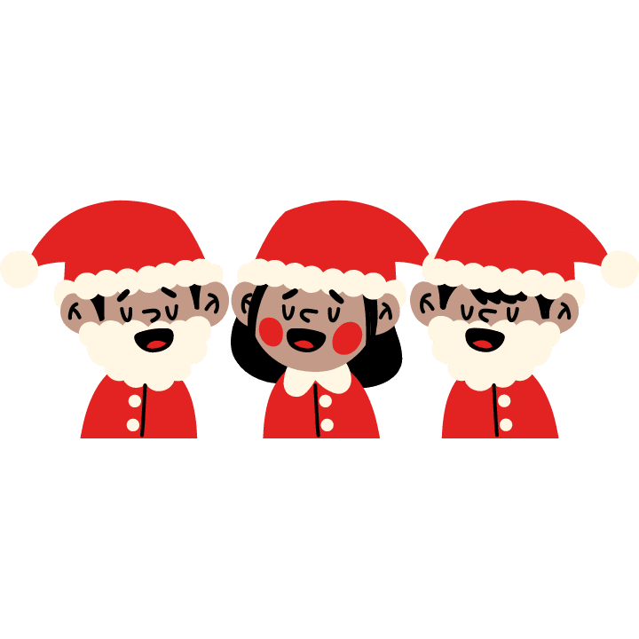 Children dressed in Santa costume