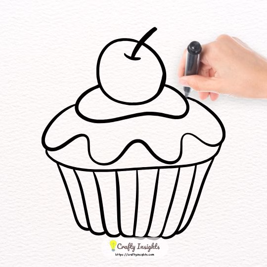 Cupcake Easy Drawing