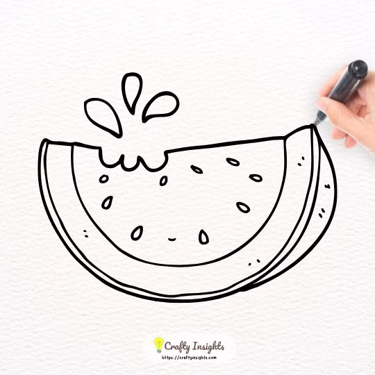Cute Watermelon Easy Drawing