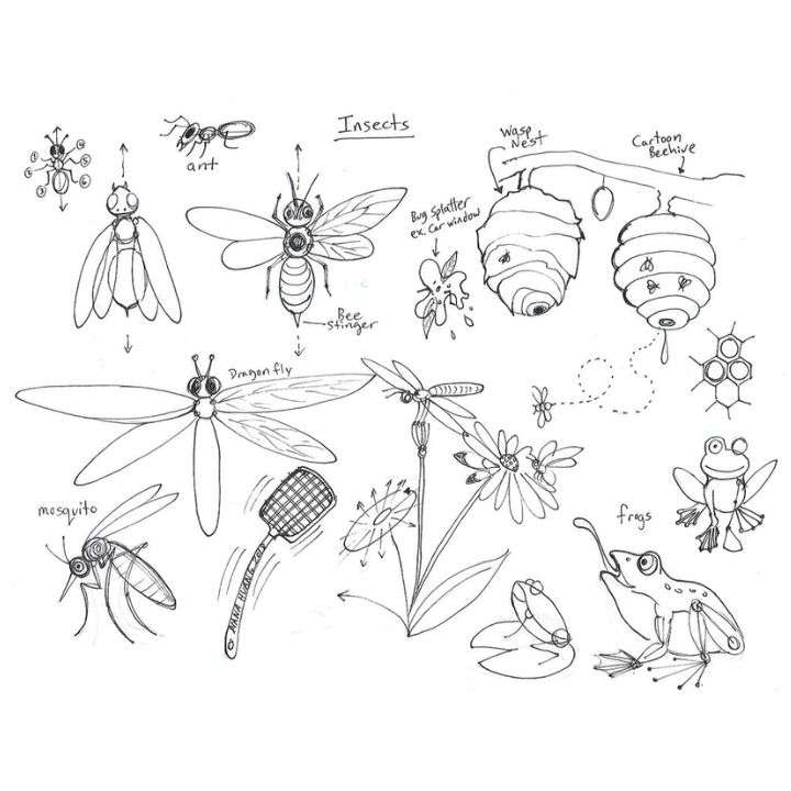 Different drawings of insects by Diana-Huang