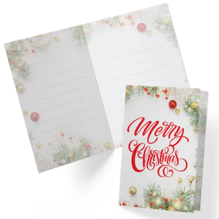 Elegant Christmas Greeting Card Front Back jpg
