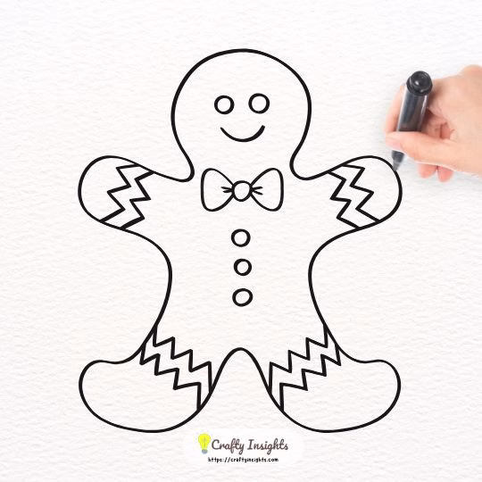 Gingerbread Man Easy Drawing