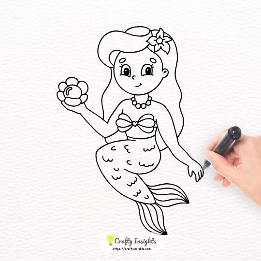 Little Mermaid Easy Drawing