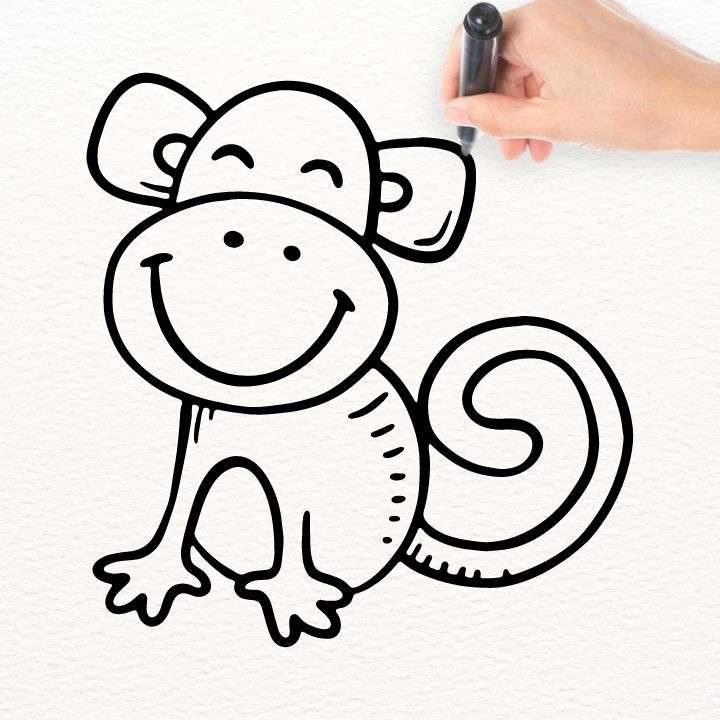 Monkey Easy Drawing