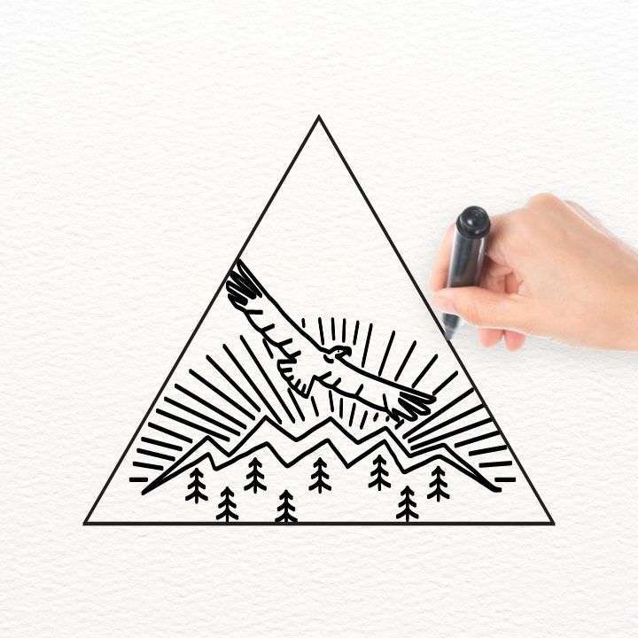 Nature in a Triangle Easy Drawing