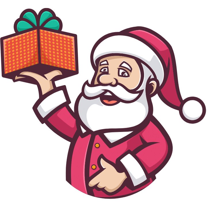 Santa claus holding a present