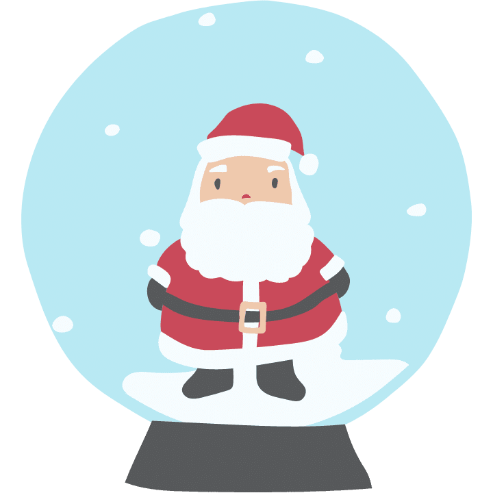 Santa in a snow globe