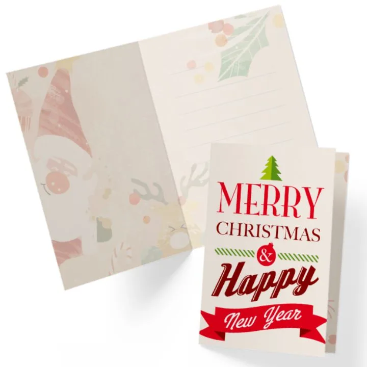 Simple Holiday Greeting Card Front Back jpg
