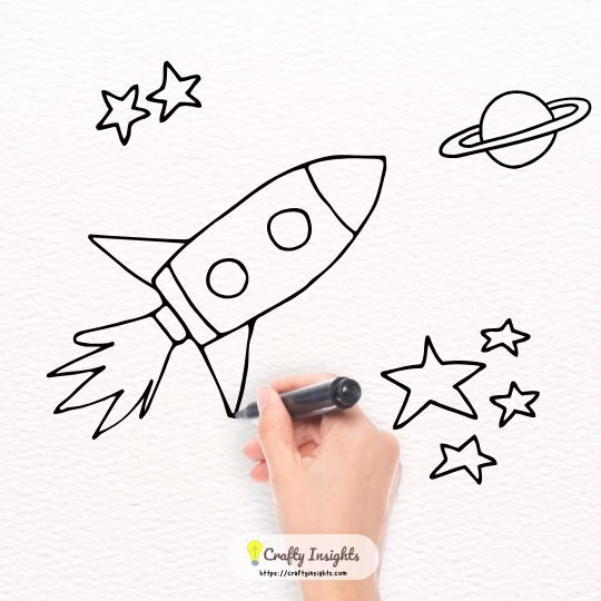Spaceship Easy Drawing