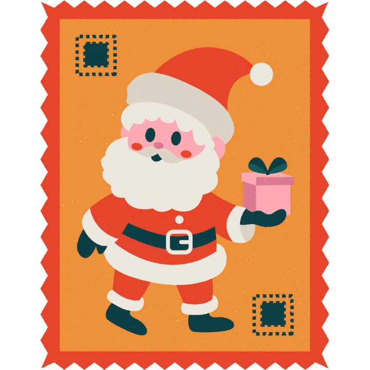Stamp Santa clipart