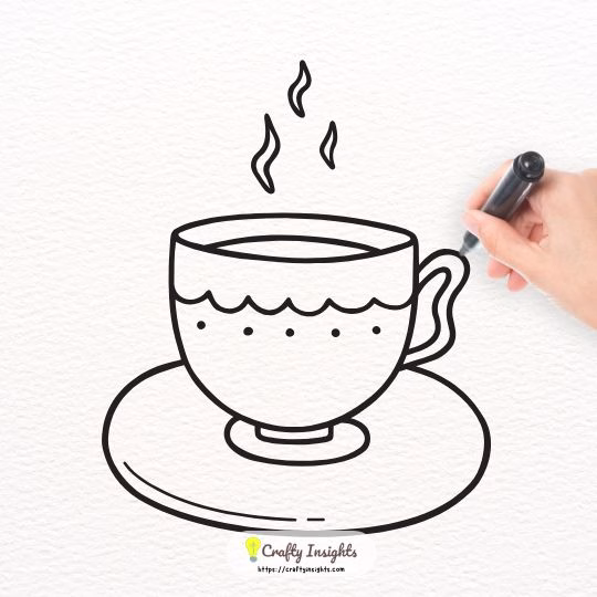 Tea Cup Easy Drawing
