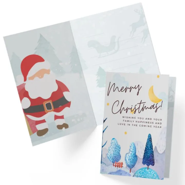 White Christmas Greeting Card Front Back jpg