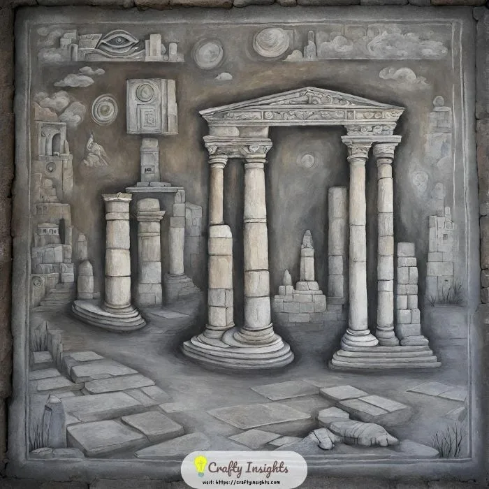 drawing ancient ruins with a touch of your creative imagination through chalk
