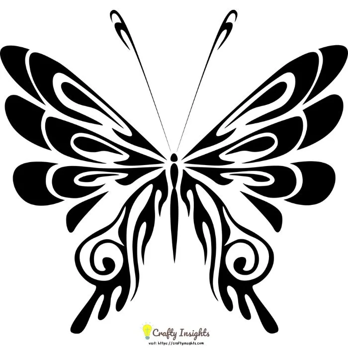 Stylish butterfly drawing