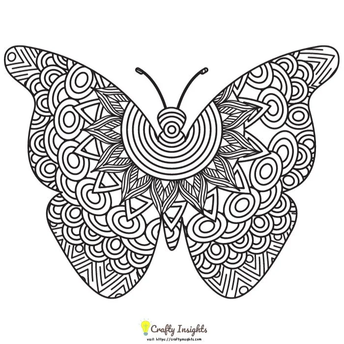 Mandala Butterfly with a simple but intricate pattern