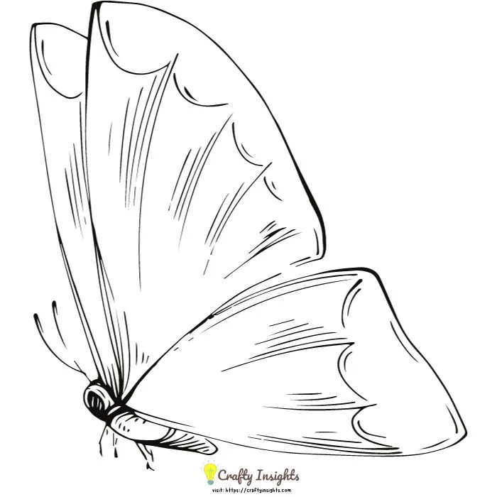 A drawing of beautiful portrait of a butterfly