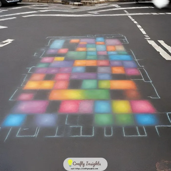 dance floor with music notes to create chalk dance party