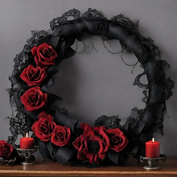 Gothic-inspired Halloween Wreath decoration