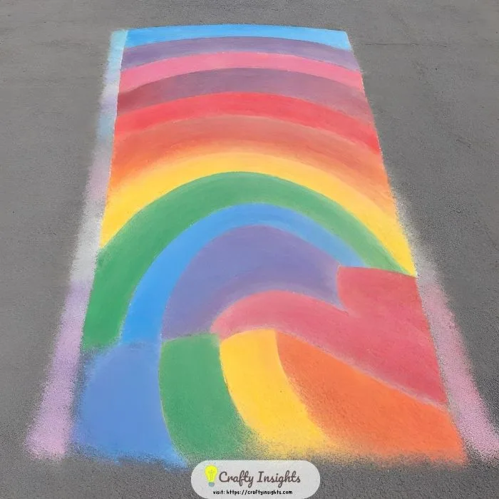 Rainbow Sidewalk Chalk Art
