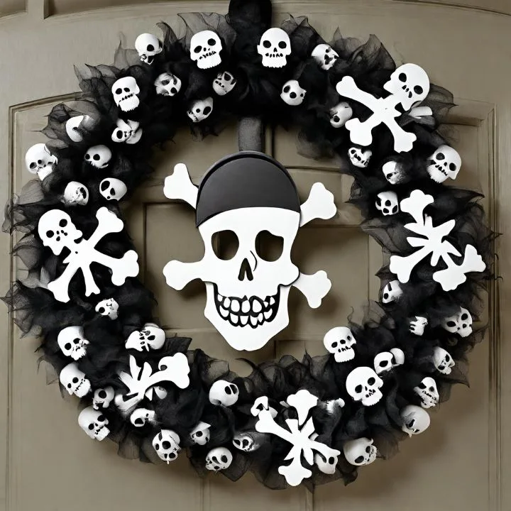 Skull and Crossbones Wreath