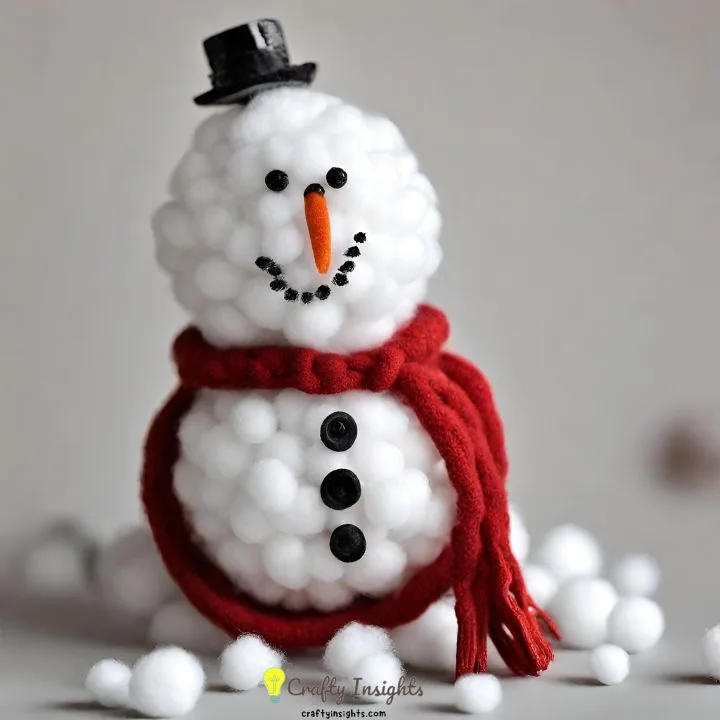 Cotton Ball Snowman Toddler Christmas Crafts