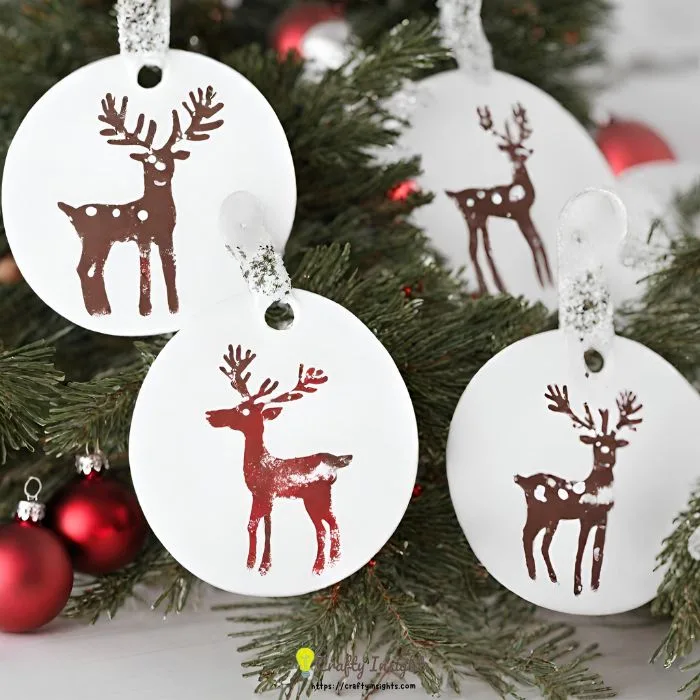 festive reindeer ornaments for toddler christmas crafts