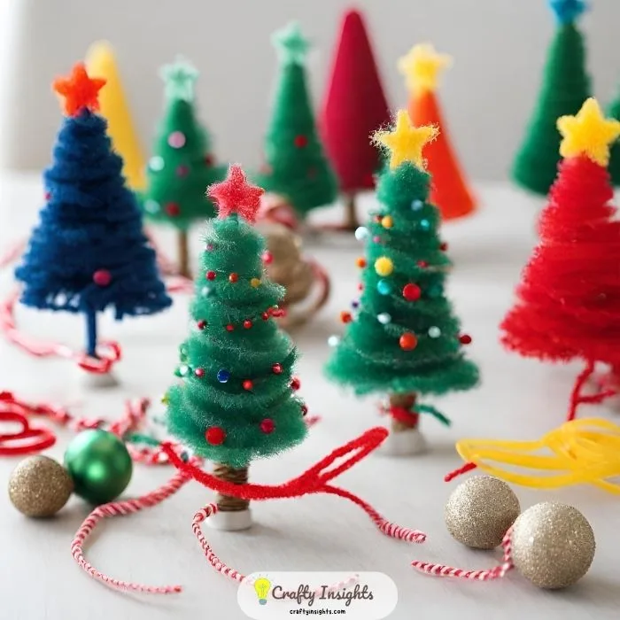 Pipe Cleaner Christmas Trees: Festive Flair