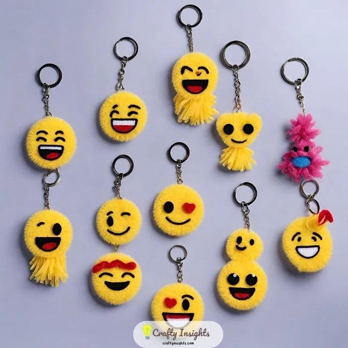 Pipe Cleaner Emoji Keychains