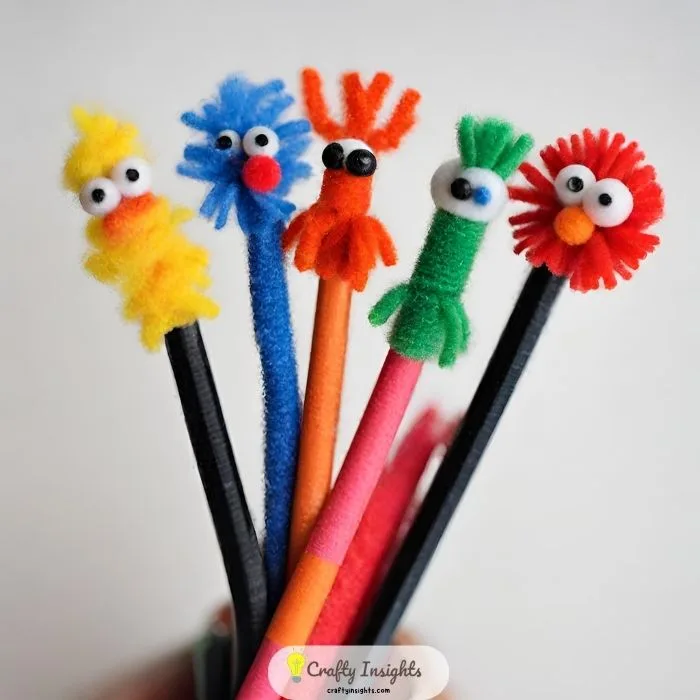 Pipe Cleaner Pencil Toppers: Back-to-School Fun