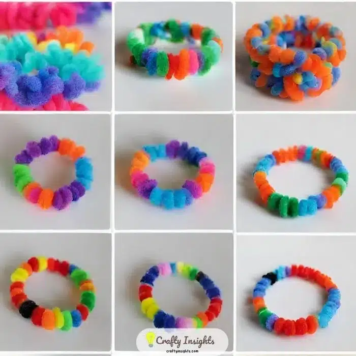 Various Bracelets made of pipe cleaners