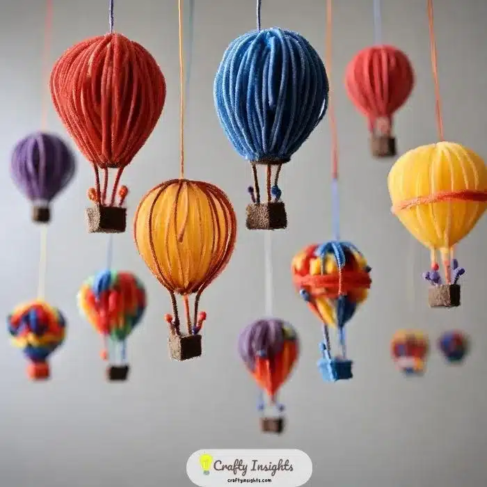 making adorable hot air balloons using pipe cleaners