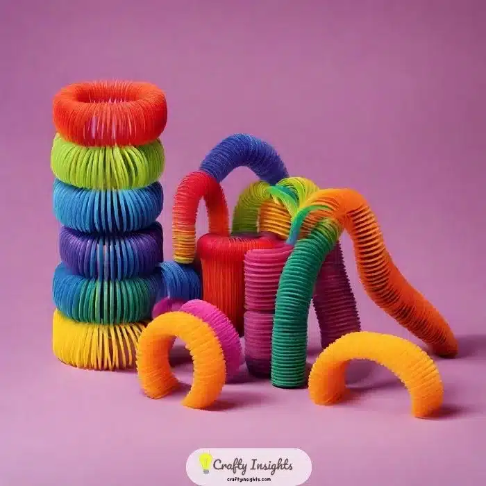 flexible slinky toy by connecting coiled pipe cleaners