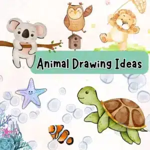 colorful drawing of various animals