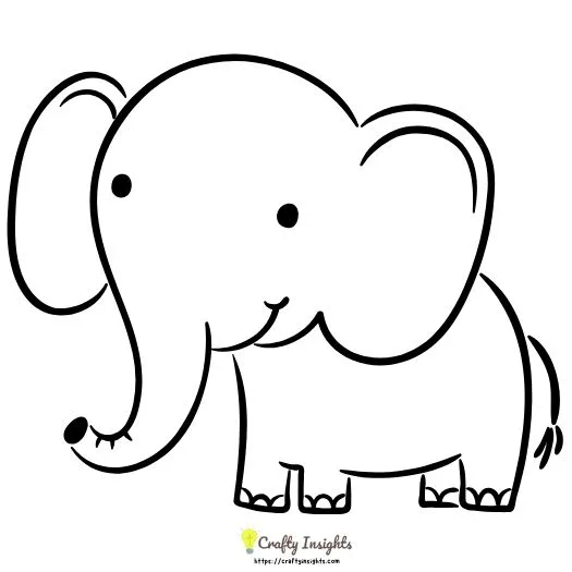 Simple Elephant Drawing Idea