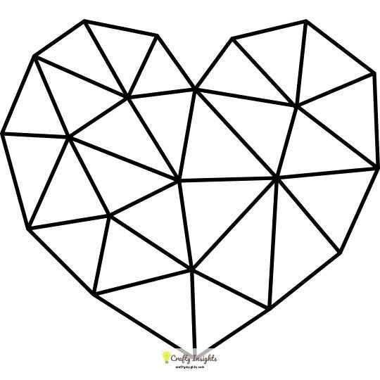 Geometric Heart Shape Drawing Idea