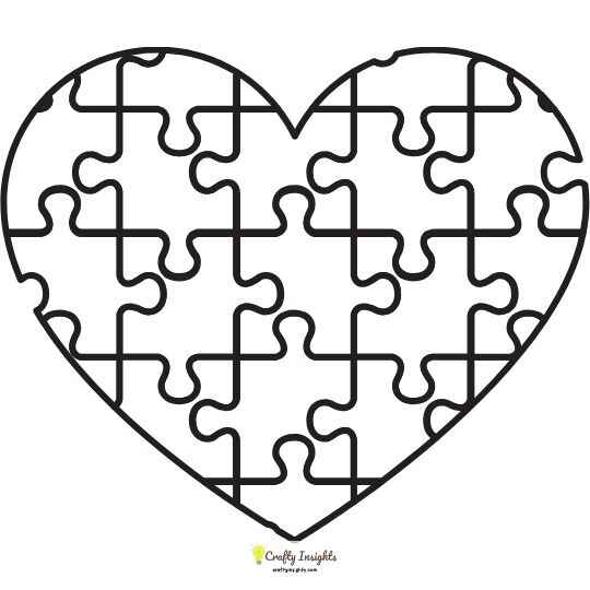 Heart Puzzle Pieces Drawing Idea