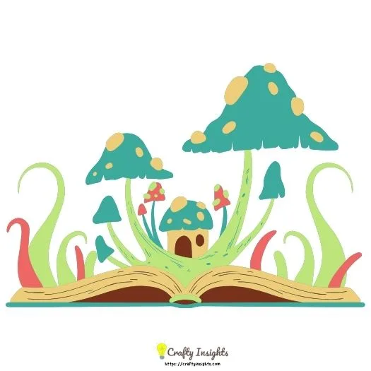 mushroom pop-up illustration features mushrooms that pop up from the page