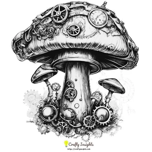 Steampunk Mushroom Drawing jpg