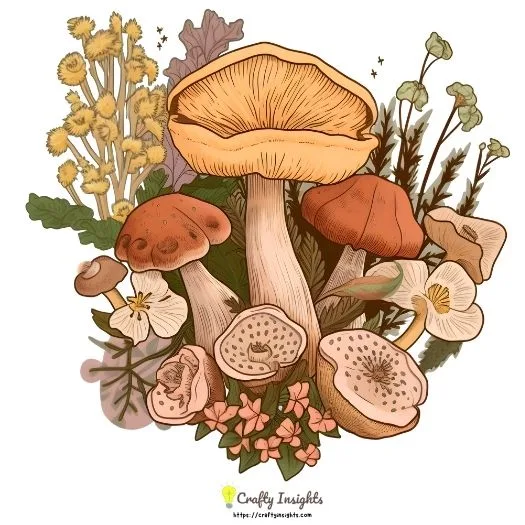 vintage mushroom illustration captures the charm of vintage botanical drawings