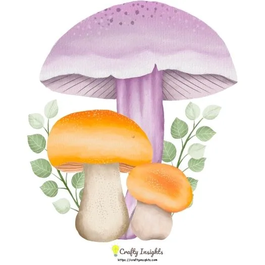watercolor mushroom illustration features mushrooms painted in delicate watercolor washes
