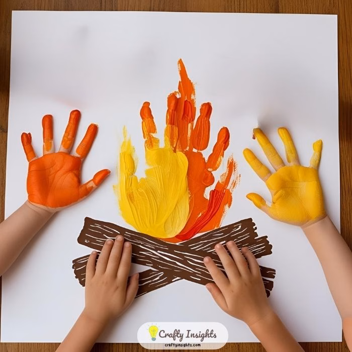 Handprint Campfire Summer Crafts