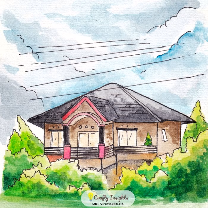 House with Power Lines