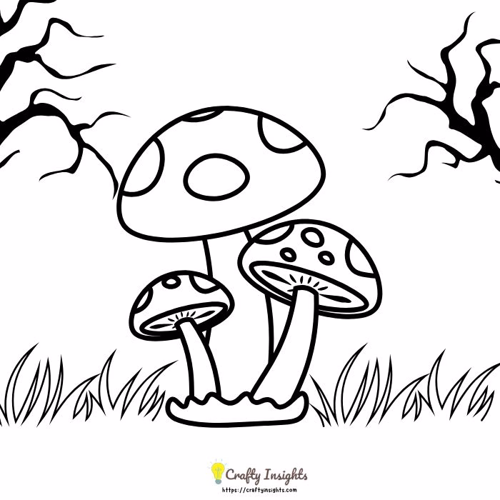 Halloween Mushroom Drawing